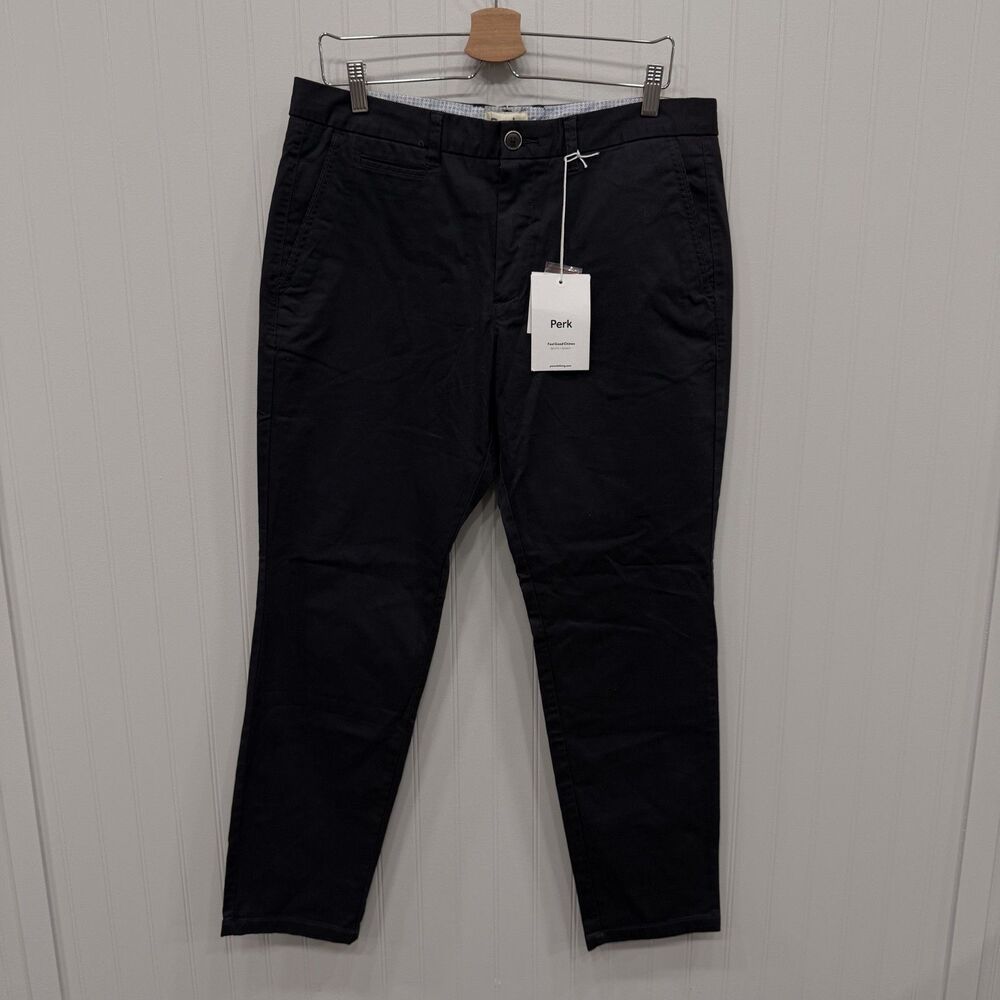 Perk Men's W35 x L30 Ink Blue Slim Fit 3% Stretch Feel Good Chinos Pants NWT